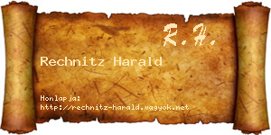 Rechnitz Harald névjegykártya